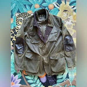 Barbour Green Jacket with Tartan